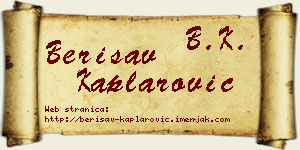Berisav Kaplarović vizit kartica